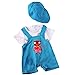 MonkeyJack Cute Cartoon Bear Blue Shoulder Strap Pants Hat Outfit for 43-45cm Zapf Baby Born Dolls