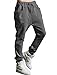 uxcell Men's Running Jogger Pants Basic Training Drawstring Sweatpants Trousers with Pockets Dark Gray 36-38