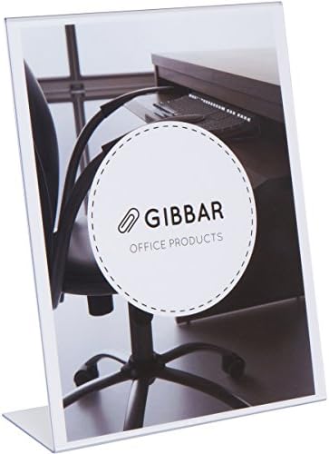 [3 Pack] Gibbar 8.5 x 11 Inches Slant Back Thick Clear Sign Holder Ad Frame