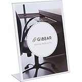 [3 Pack] Gibbar 8.5 x 11 Inches Slant Back Thick Clear Sign Holder Ad Frame