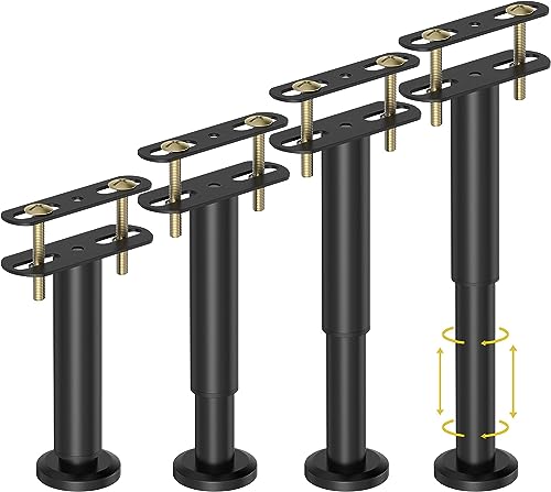 Wawasia 4 Pcs Adjustable Height Bed Support, 7.08-12.6 inch, Reinforcement Kit for Metal/Wood Slats