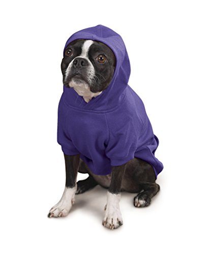 Zack & Zoey Polyester/Cotton Basic Dog Hoodie, Medium, 16-Inch Ultra Violet
