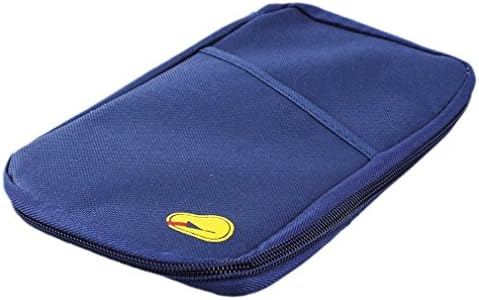 Kingken Portable Travel Wallet Document Organiser Passport Ticket Holder Bag(Navy)