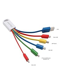 Kit de cargador JASTEK, juego de regalo de cargador de viaje universal 6 en 1 Power Bank 2200mah, cargador de CA, cables de cargador múltiple, cable micro USB, estuche para bolsa de tarjeta (1 paquete completo)