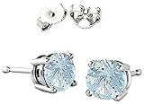 Sterling Silver Solid Basket Stud Earrings 2.00 carat Total Weight