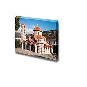 Canvas Prints Wall Art - Scenic Orthodox Church Near The Road, Peloponnese, Greece | Modern Wall Decor/Home Decoration Stretched Gallery Canvas Wrap Giclee Print. Ready to Hang - 12" x 18"