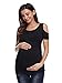 Liu & Qu Women's Maternity Cold-Shoulder Short Sleeve Scoop Neck Ruched T-Shirt Top