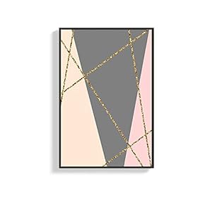 Framed Canvas Wall Art for Living Room, Bedroom Abstract Geometry Pattern Canvas Prints for Home Decoration Ready to Hanging - 16x24 inches