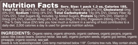 Gorilly Goods Organic Raw Vegan Trail Mix Individual Snack Packs (TRAIL – Cashews, Almonds, Pecans, Goji Berries, Coconut & Cacao), 1.3 Oz Bag (Pack of 12) - Thumbnail 7