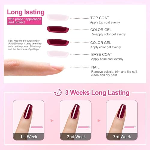 Vishine 15ml No Wipe Top Coat Base Coat Soak off UV LED Drying Long Lasting Shiny Nail Varnish Set - Image 6