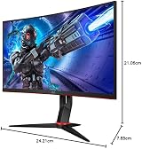 AOC C27G2ZU 27 inch FHD 240Hz Curved Gaming Monitor VA AMD FreeSync Height view 7