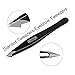 AMTOK Eyebrows Tweezers Kit Professional Plucking Tools Kit Stainless Steel,Flat,Slant and Pointed Tip Tweezers (Black)