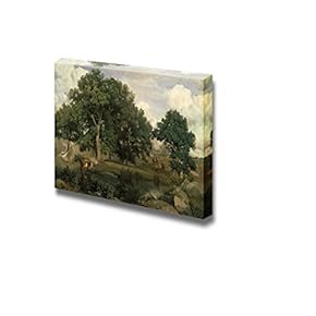 Forest of Fontainebleau by Jean-Baptiste-Camille Corot - Canvas Print Wall Art Famous Painting Reproduction - 12" x 18"