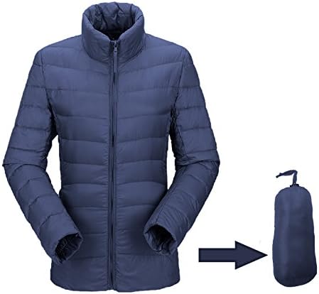 JJMG Women's Packabe Ultra Light Weight Down Coat Short Jacket Outwear Blazer