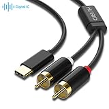HUIRID USB C to RCA Audio Cable, USB-C to 2 RCA Type C to RCA Male to Male Y Splitter Cord with DAC Chip Compatible with Pad Pro 2018,Google Pixel 3/2/2XL MacBook Moto Z,Google Pixel 3/2/XL (6ft)