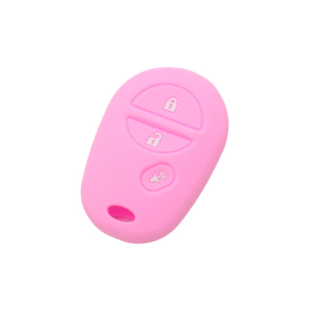 BROVACS Silicone Cover Protector Case Holder Skin Jacket Compatible with TOYOTA 3 Button Remote Key Fob CV2409 Pink