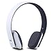 August EP636 Bluetooth Headphones - Wireless On-Ear Headphones with NFC/Headset Microphone - White