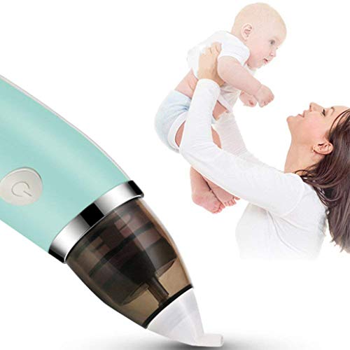 Baby Nasal Aspirator Pulison Electric Nose Cleaner with USB Cable Silicone Suction Nozzle Safe Hygienic for Newborns and Toddlers, USB Charging, Green