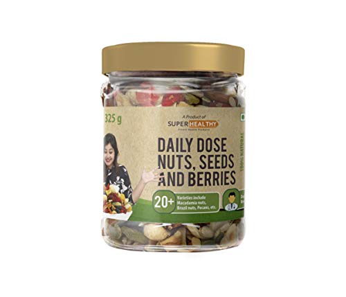 Super Healthy Daily Dose Mixed Nuts, Seeds and Berries – Organic Trail Mix | Dry Fruit Nutmix with Seeds, Berries for Eating | 20+ Varieties like Almonds, Cashews, Cranberries, Pumpkin Seeds (325 gms) Super Healthy Daily Dose Mixed Nuts, Seeds and Berries – Organic Trail Mix | Dry Fruit Nutmix with Seeds, Berries for Eating | 20+ Varieties like Almonds, Cashews, Cranberries, Pumpkin Seeds (325 gms)