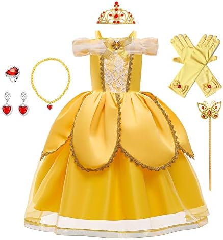 HIHCBF Girls Beauty and The Beast Costume Belle Princess Birthday