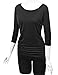 Made By Johnny MBJ WT822 Womens 3/4 Sleeve with Drape Top XXXL Black