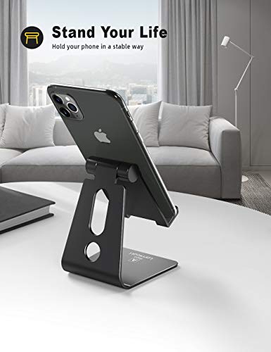 Adjustable-Cell-Phone-Stand-Lamicall-Phone-Stand-Update-Version-Cradle-Dock-Holder-Compatible-with-iPhone-Xs-XR-8-X-7-6-6S-Plus-SE-5-5S-5C-Charging-Accessories-Desk-Android-Smartphone-Black