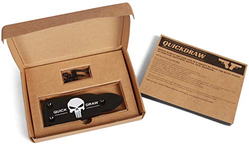 QuickDraw Magnetic Gun Mount (Skull) for Vehicle Home Office 35lb Rated Gun Magnet Holder Holster Safety Rack Accessory HQ Rubber Coated Bullet Shaped Neodymium Magnet Handgun Firearm Pistol Shotgun