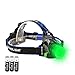 GaiGaiMall Green LED Headlamp Waterproof Head Torch Light with Zoomable and 3 Mode Best for Hunting, Outdoor Activities, Climbing, Astronomy