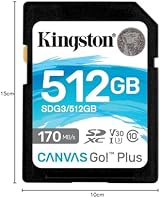 Kingston Canvas Go Plus 512GB SDXC UHS-I U3 V30 SD Card 170MB/s Read view 7