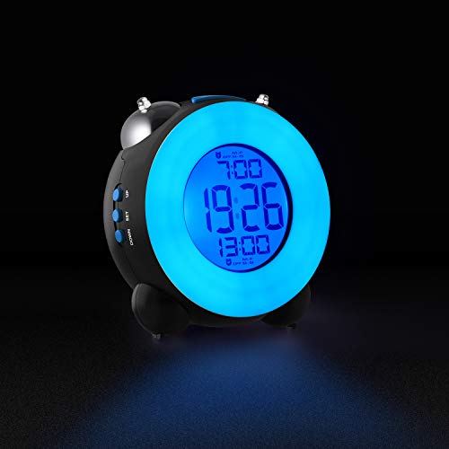 Banne Loud Alarm Clock for Heavy Sleepers with Dual Alarm Night Light Bedside Battery Powered