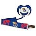 Kansas Jayhawks Infant Pacifier and Clip - NCAA Baby Fanatic Combo Gift Set