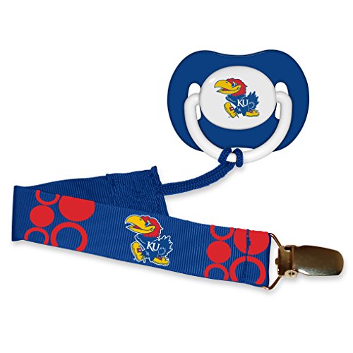 Kansas Jayhawks Infant Pacifier and Clip - NCAA Baby Fanatic Combo Gift Set Kansas Jayhawks Infant Pacifier and Clip - NCAA Baby Fanatic Combo Gift Set