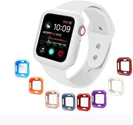V1TAKE Compatible with Apple Watch Case Series 4 44mm, [8 Color Pack] Soft TPU Shock Proof and Shatter-Resistant Protective Bumper Protector Case Replacement for iWatch Series 4 ([8 pack] TPU-B, 44mm)