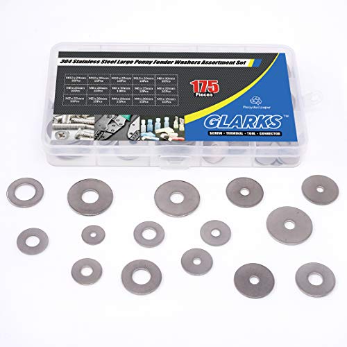 6 Glarks+175Pcs+Stainless+Washers+Assortment