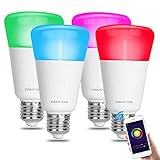 DAILYCOMB Smart Light Bulb, Multicolor Wi-Fi LED Bulb, Compatible with Amazon Alexa and Google Home, A19 7W (60W Equivalent), Dimmable, No Hub Required, Free APP and Voice Control (4 Pack)