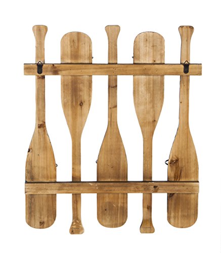 Cape Craftsmen Canoe Oar Wood and Metal Wine Bottle Holder