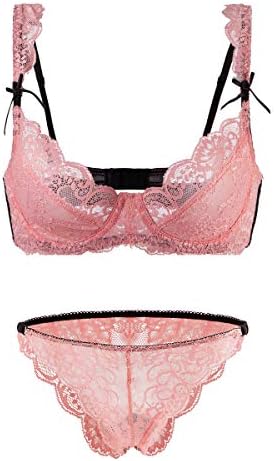 Lace Undearwire Bras for Women - Everyday Unpadded Bra Panty Women Lingerie Set