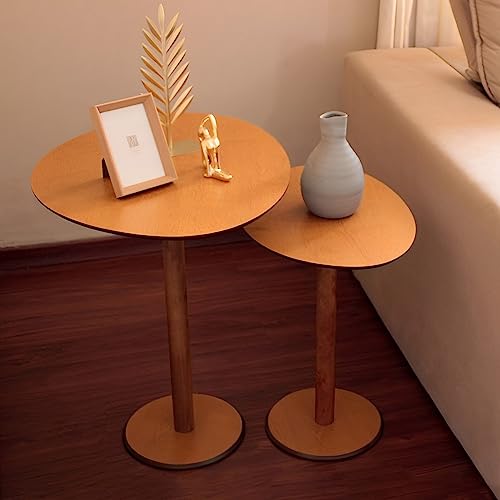Mesa Lateral Monopé Laminada Design Orgânico 35x50cm (Mel)