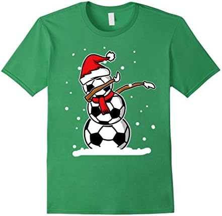 Mens Dabbing Snowman Soccer Christmas Funny T shirt Dab Ball Small Grass