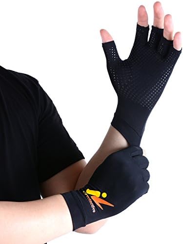 Uprotective Arthritis Gloves with Highest Copper Material Compression Relieve Pain for Carpal Tunnel/Computer Typing/Writing/RSI/Tendonitis/Sport Support (Large)