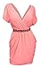 eVogues Plus Size Deep V-Neck Wrap Bodice Dress