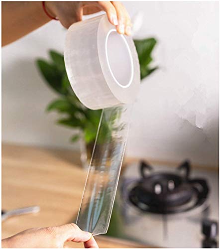 DODXIAOBEUL Clear Caulk Strip Soft PE Self Adhesive Tape for Bathtub Bathroom Shower Toilet Kitchen and Wall Sealing Proofmoldproof Waterproof and Oil Proof Wall Edge Protector (2" x 9.8 ')