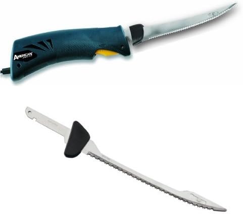 American Angler Classic EFK Knife with 8-Inch Blade and 8 Inch Curved Tip Shark Blade