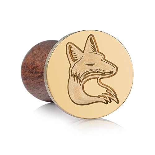 Mceal Wax Seal Stamp, Brass Head with Wooden Handle, Vulpe Red Fox