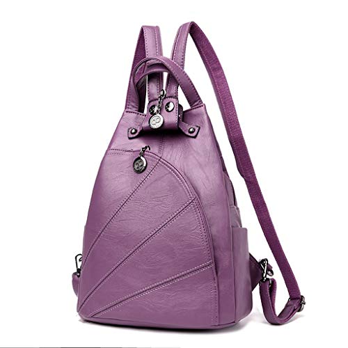Women Ladies Backpack Retro Travel School Shoulder Tote Handbag Backpack Bags Purple
