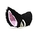 E-TING Cat Fox Long Fur Ears Headband Anime Party Costume Black with Pink Inside
