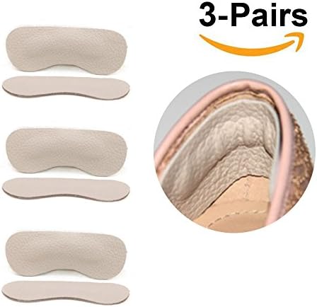 Premium Leather High Heel Grips Liners Cushions Inserts for Loose Shoes, Heel Snugs Insoles for Shoes too Big for Men &amp; Women