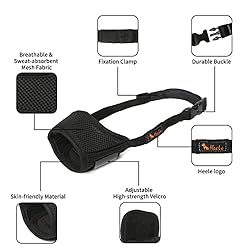 HEELE Dog Muzzle,Soft Nylon Muzzle Anti Biting