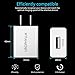 UROPHYLLA Wall Charger, USB Wall Charger, 12W 2.4A Mini Portable USB Wall Charger for iOS X 8 7 6S/Plus 5S/5, Android Galaxy S8 7 Edge, LG, HTC, Huawei, Moto, Kindle and More - White[3 Pack]