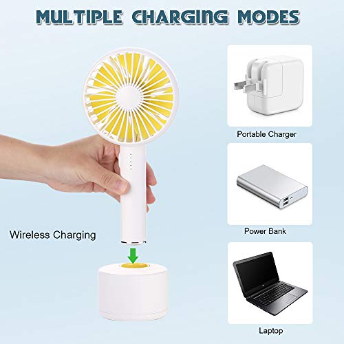 GUSGU Mini Handheld Fan, Portable Personal Fan with Removable Aroma Diffuser 120°Rotate Automatically Rechargeable Battery Operated Mini Fan for Travel/Workout/Offices/Sleep(5 Speed Adjustable) - Thumbnail 2